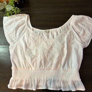 American Eagle Outfitters White Eyelet Blouse
